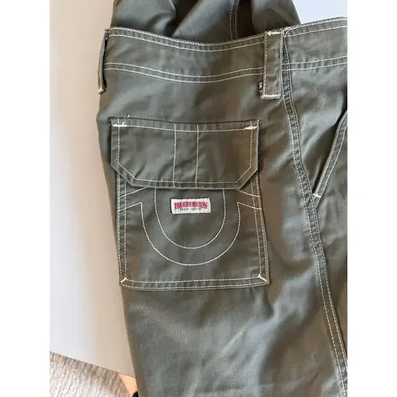 NWT True Religion Bobbi Baggy Cargo Pants Kalamata Olive Green size 28 - Picture 10 of 16